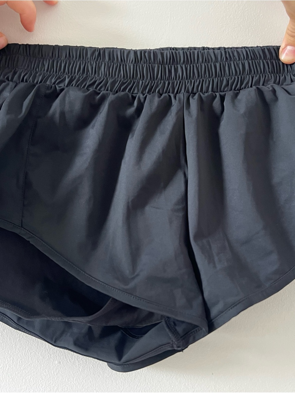 Women's Black Athletic Shorts with Elastic Waistband